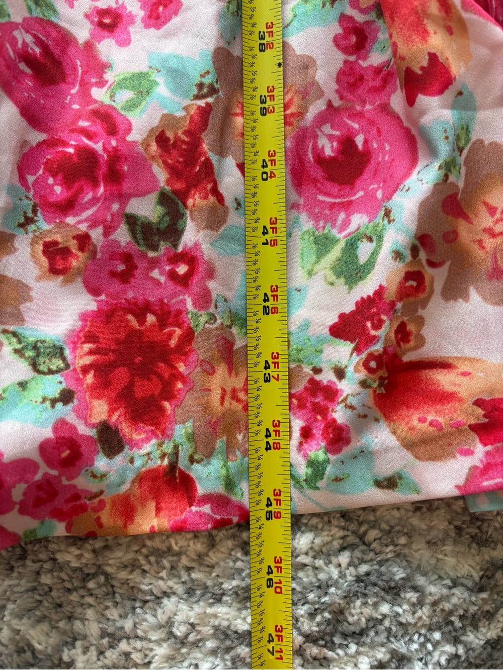 Dainty Jewells Floral Flowy 3/4-Sleeve Ruffle Neck Midi Dress - Pink Multi S - Picture 6 of 10